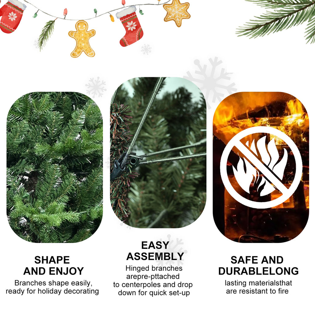 5FT Christmas Tree with Full PVC Branches – Green or Red