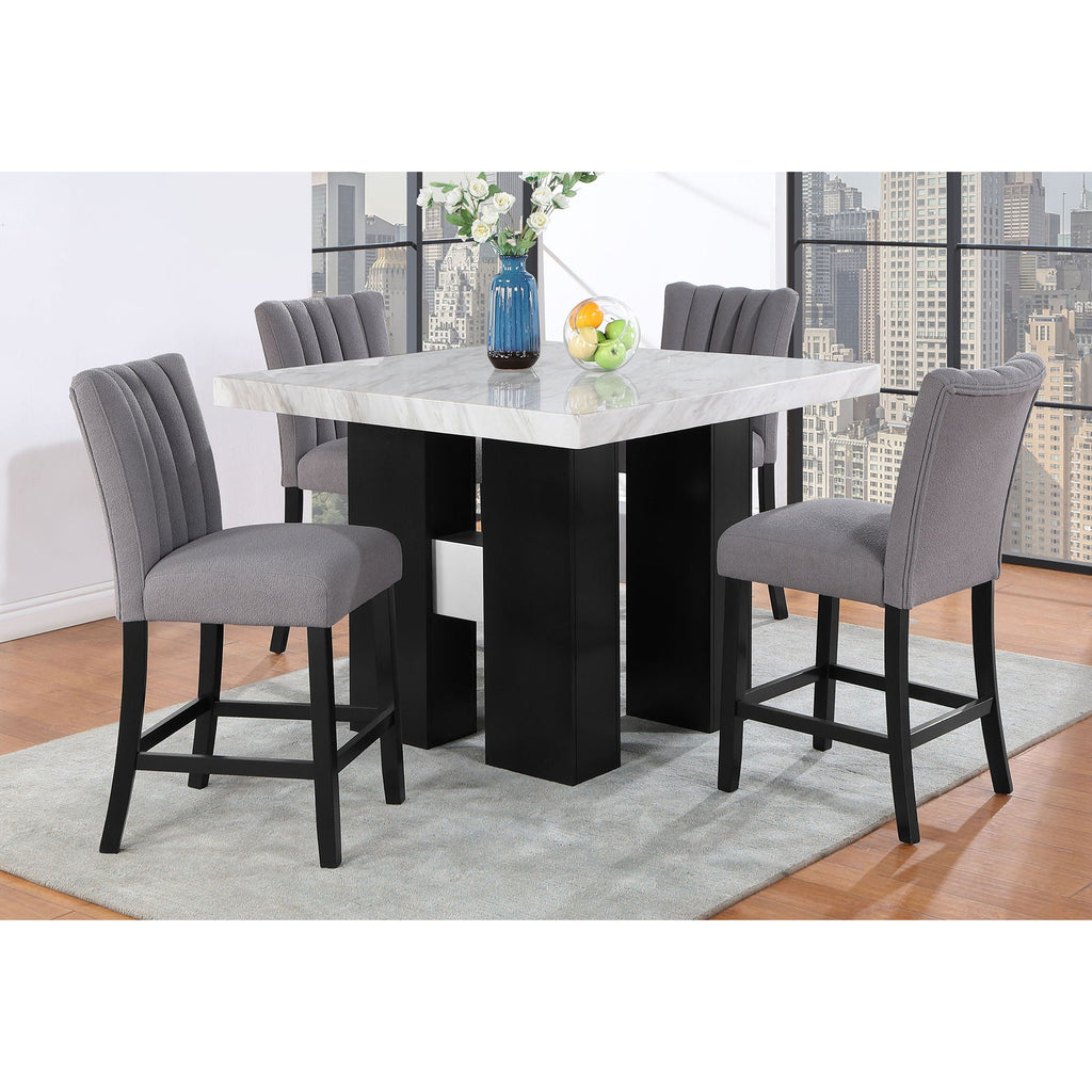 Mikha Bar Table with Extra Thick Top - Black, White, or Light Brown