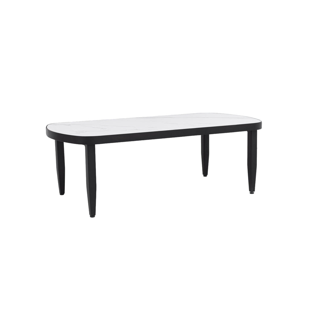 Outdoor Elegance Coffee Table with Rounded Corners – White or Black