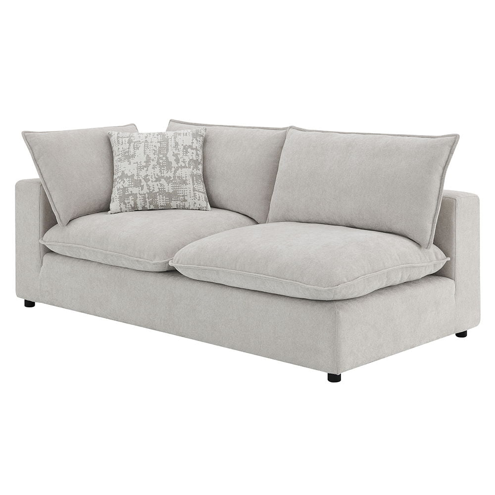 Marisa - Modular Left Facing Loveseat With 2 Pillows - Beige Boucle