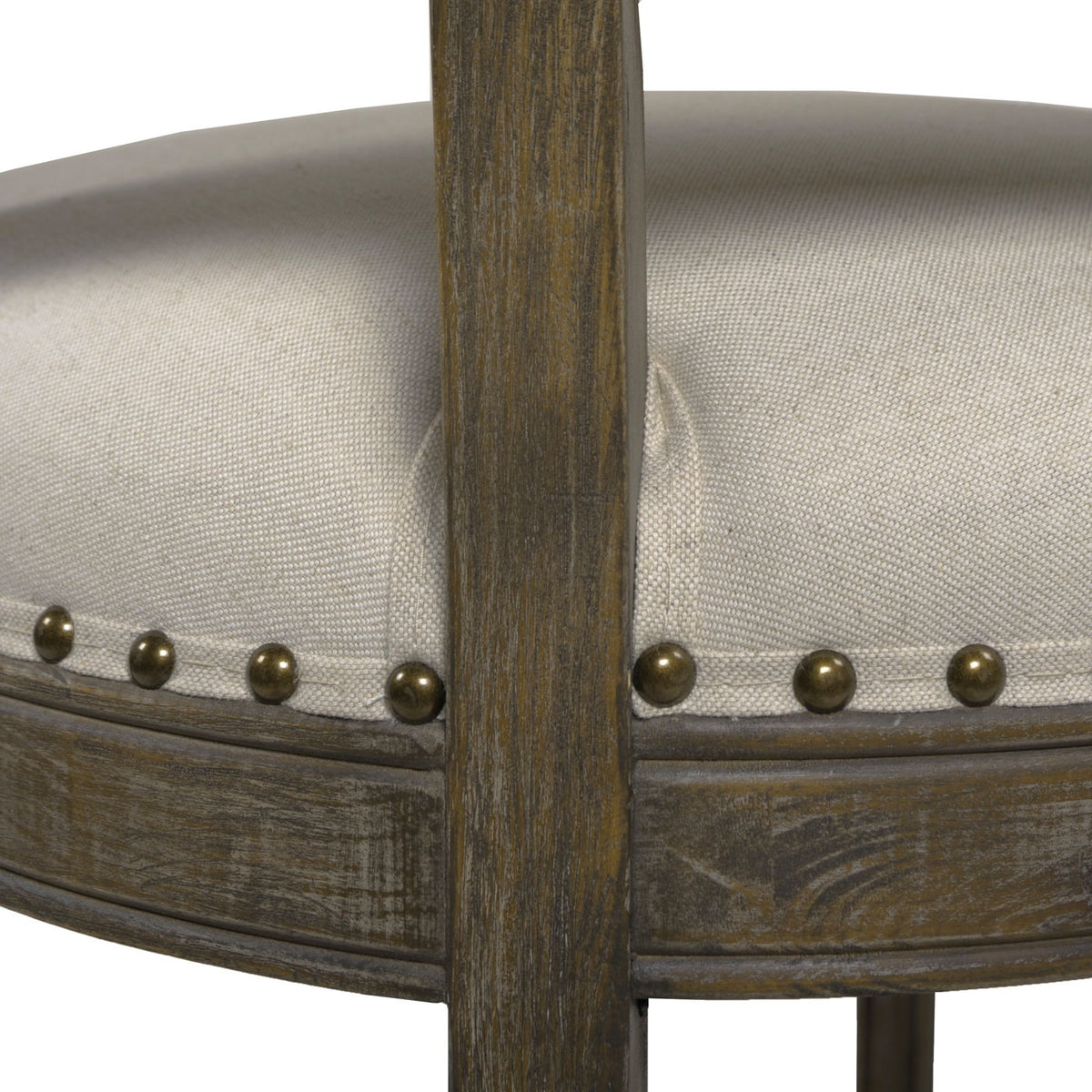Farmhouse Counter Height Bar Stool with Backrest - Beige