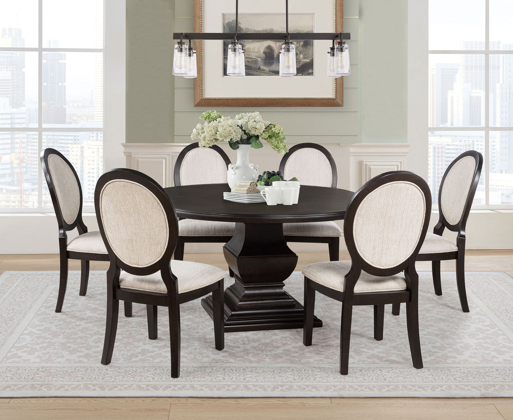 Twyla 60-inch Round Wood Dining Room Table Dark Cocoa