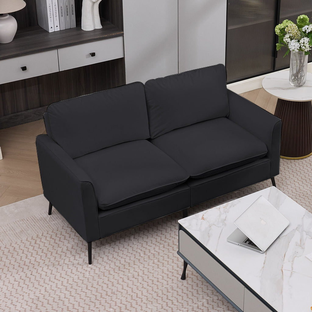 Upholstered Loveseat with Plush Headrest - Multiple Colors