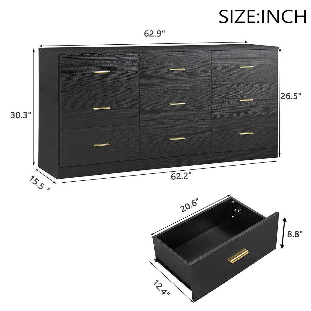 Modern Drawer Dresser with Ample Storage - Multiple Colors