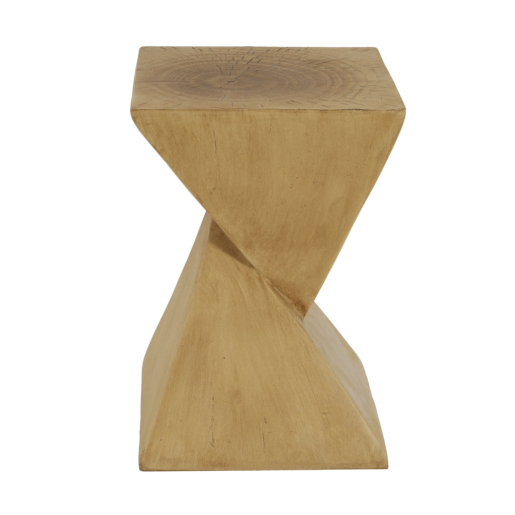 TESS Modern Side Table with Hourglass Design - Wood-Like Finish