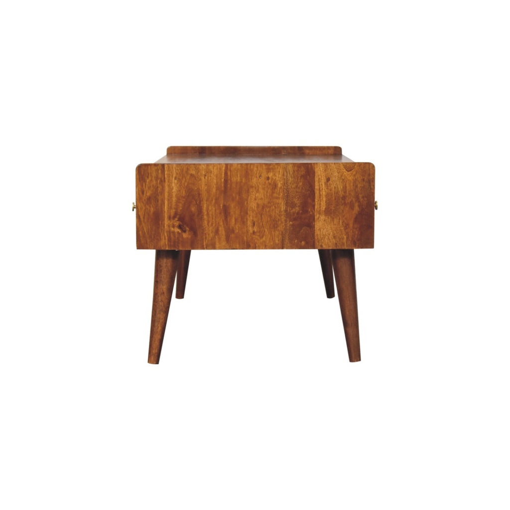 Elevated Chestnut Media Unit with Nordic Legs - Solid Mango Wood