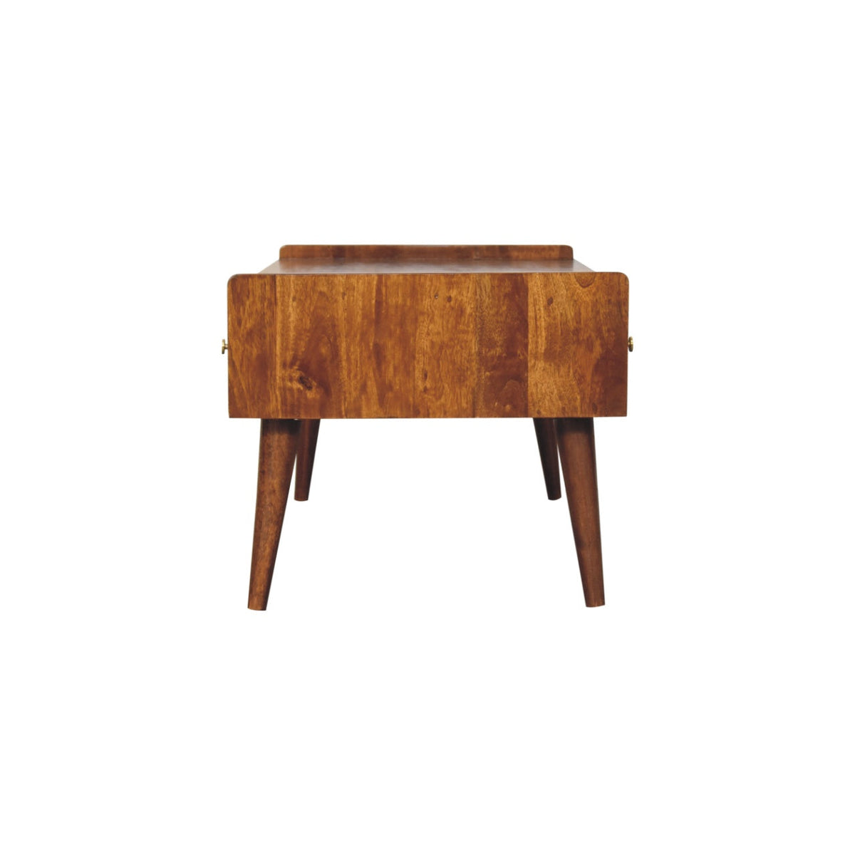 Elevated Chestnut Media Unit with Nordic Legs - Solid Mango Wood