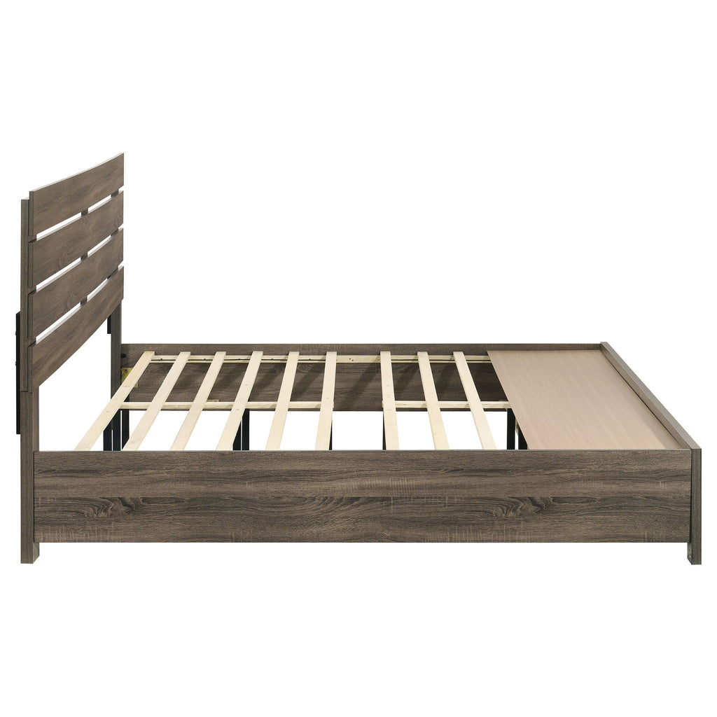 Brantford Wood Eastern King Storage Panel Bed Barrel Oak