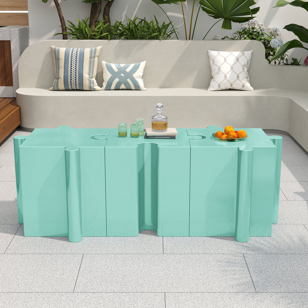Puzzle Art Side Table with Modular Puzzle Design - Magnesium Oxide