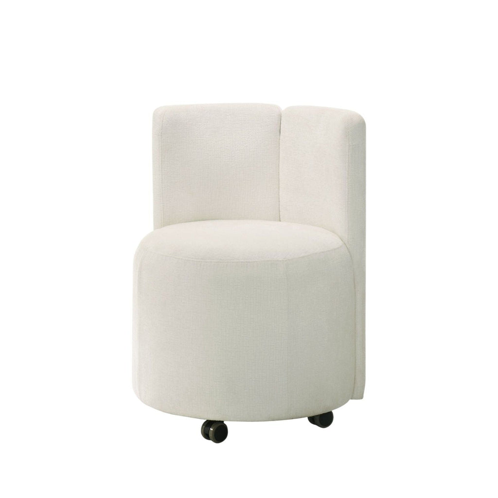 White Swivel Side Chair Set of 2 with Plush Cushioning - White