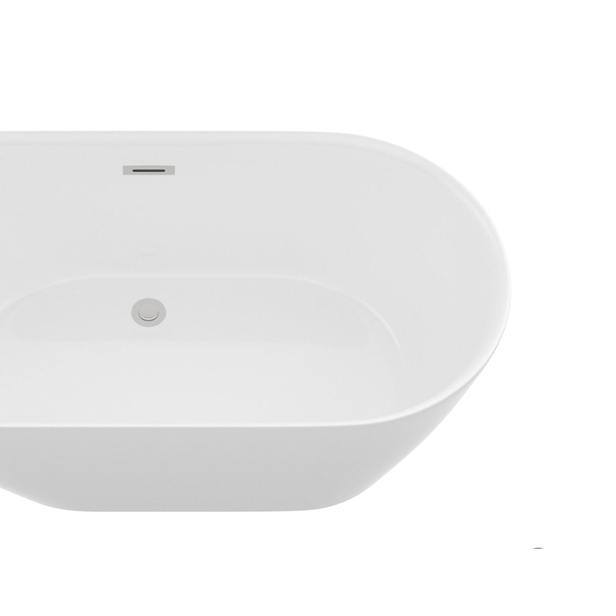 Glossy Freestanding Bathtub with Pop Up Drain - White