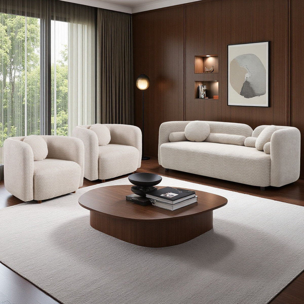 Granular Velvet Luxury Modern Couch for Living Room
