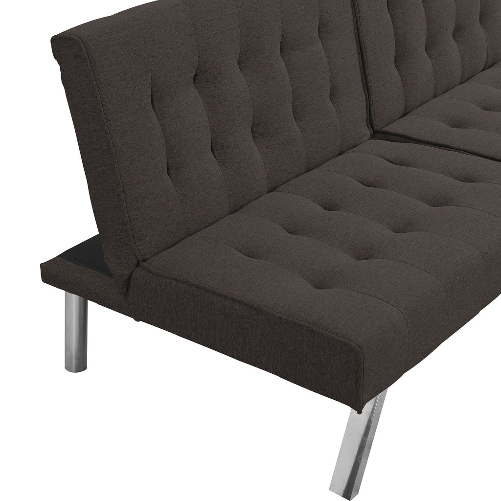 Modern Sofa Bed with Wood Frame and Stainless Legs - Multiple Colors