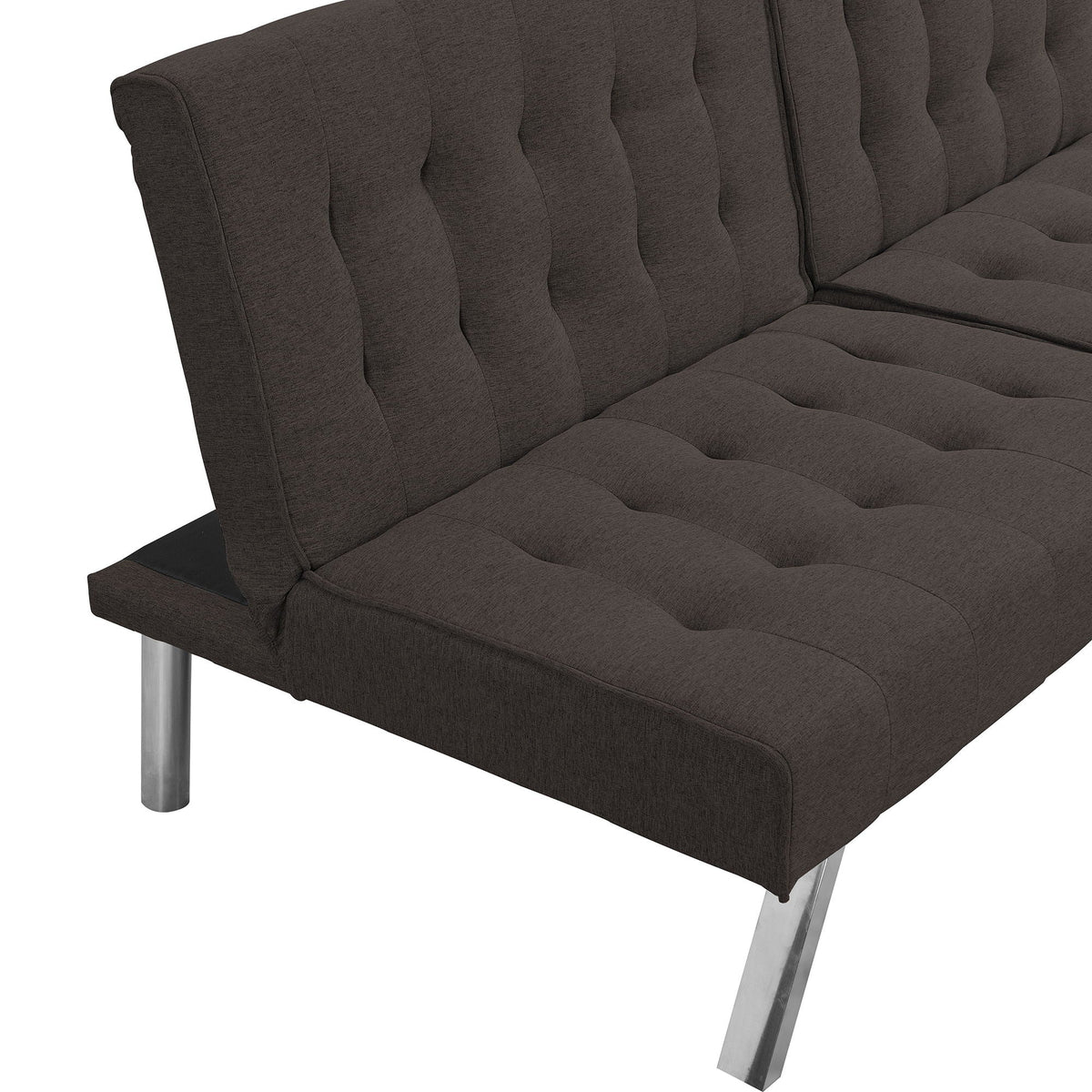 Modern Sofa Bed with Wood Frame and Stainless Legs - Multiple Colors