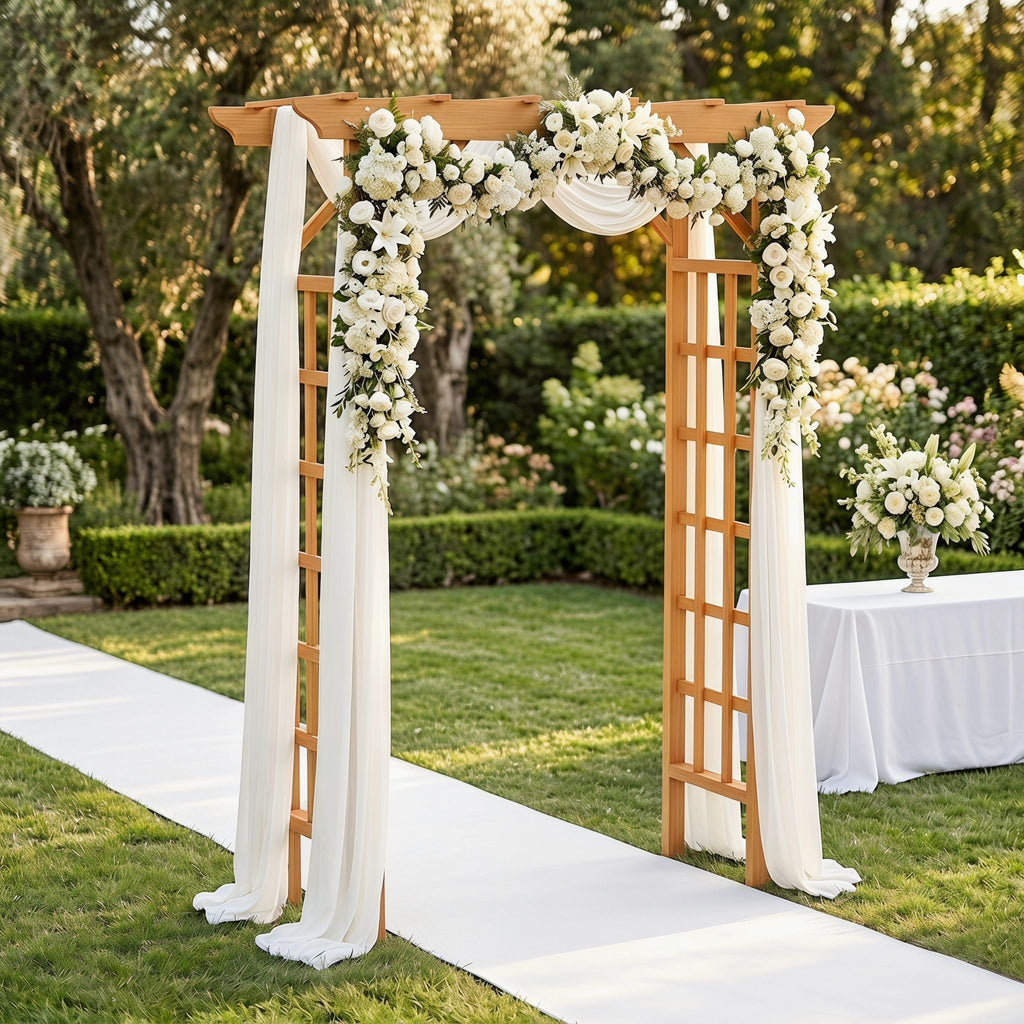 Wedding Arbor with Trellis Design - Dark Brown or Light Brown