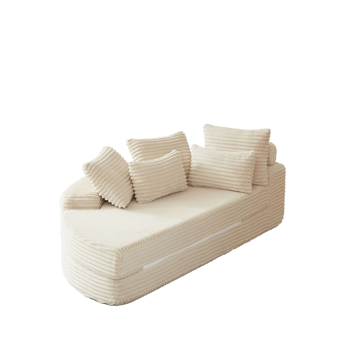 Semi Circular 2-in-1 Sofa Bed with Neck Pillow and Throw Pillows – Multiple Colors
