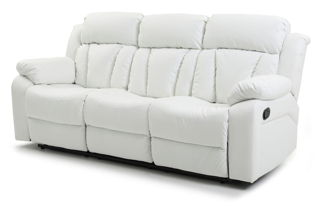 Elegant Reclining Sofa with Sturdy Construction - White, Black, Dark Brown