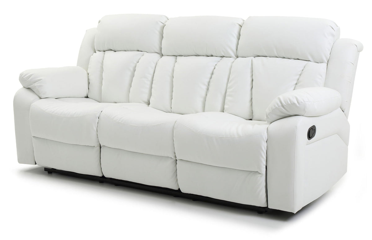 Elegant Reclining Sofa with Sturdy Construction - White, Black, Dark Brown