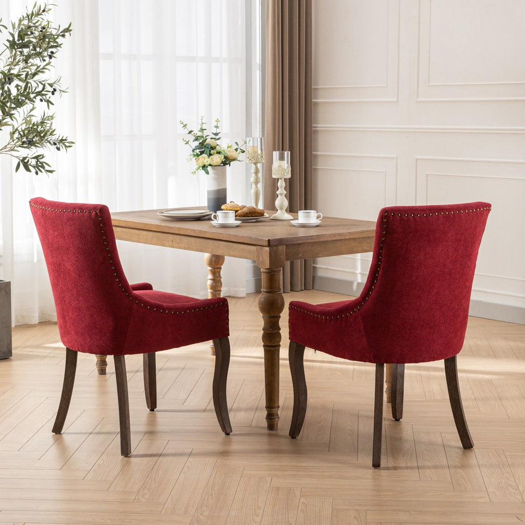 Ultra Side Dining Chair Set with Solid Wood Legs - Multiple Colors