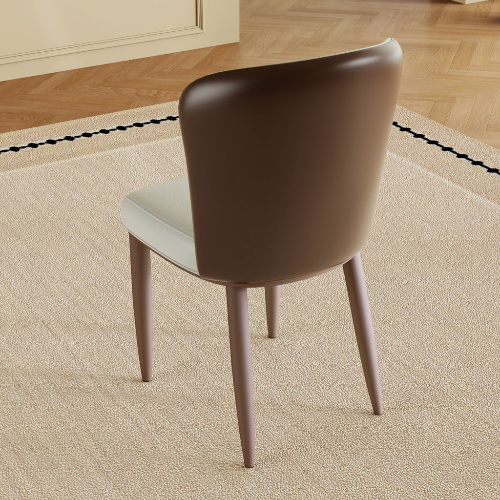 White Dining Chair Set with Carbon Steel Legs and Comfortable Seating