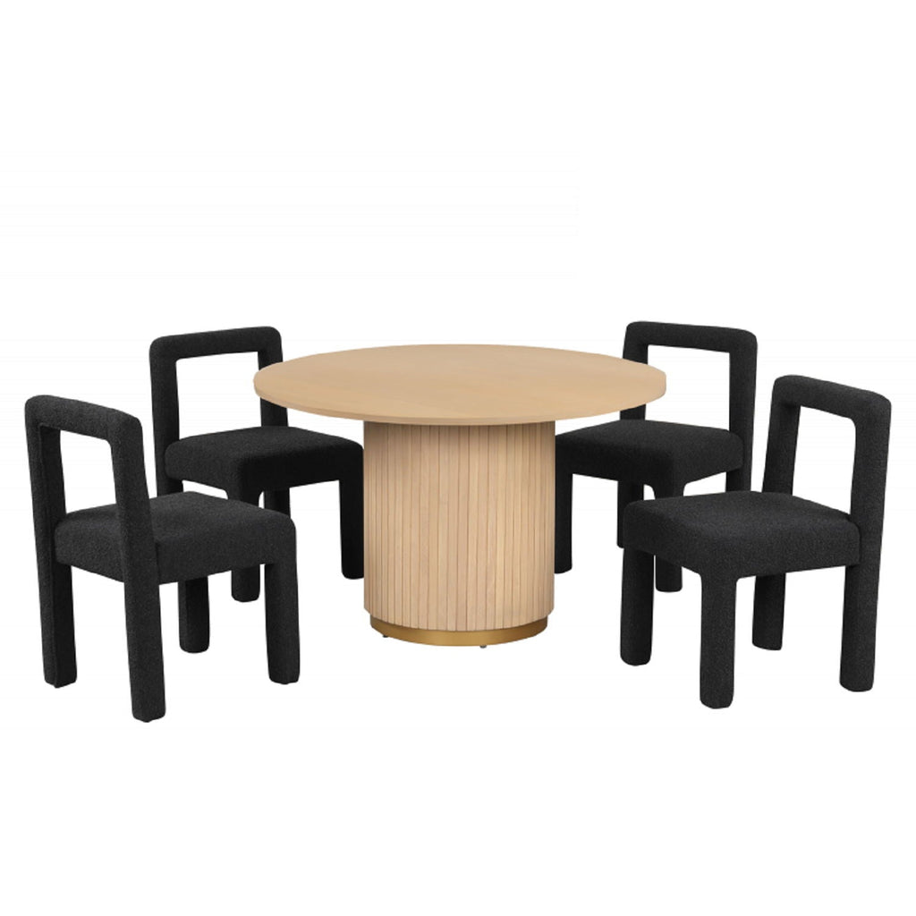 Dining Chairs with Square Open Back - Set of 2