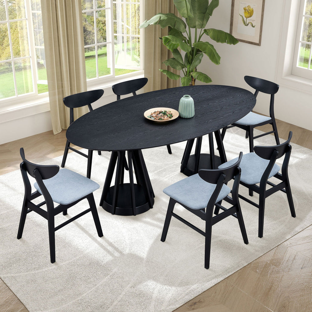 Modern 78.74 Inch Oval Dining Table