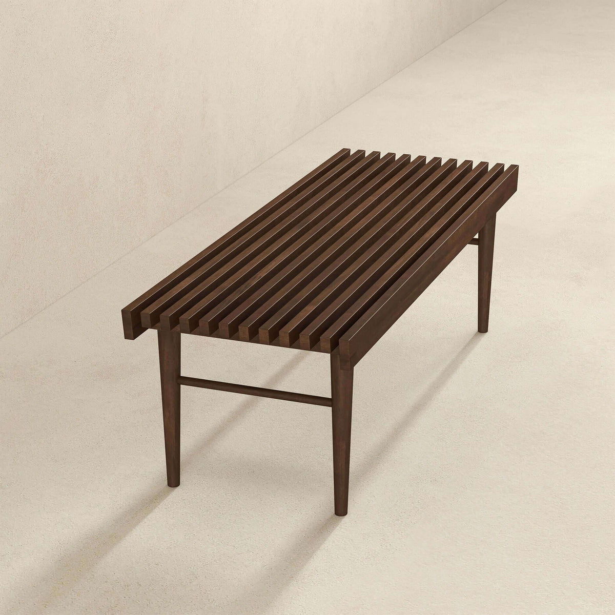 Dark Brown Wood Accent Bench with Solid Wood Frame - Mia