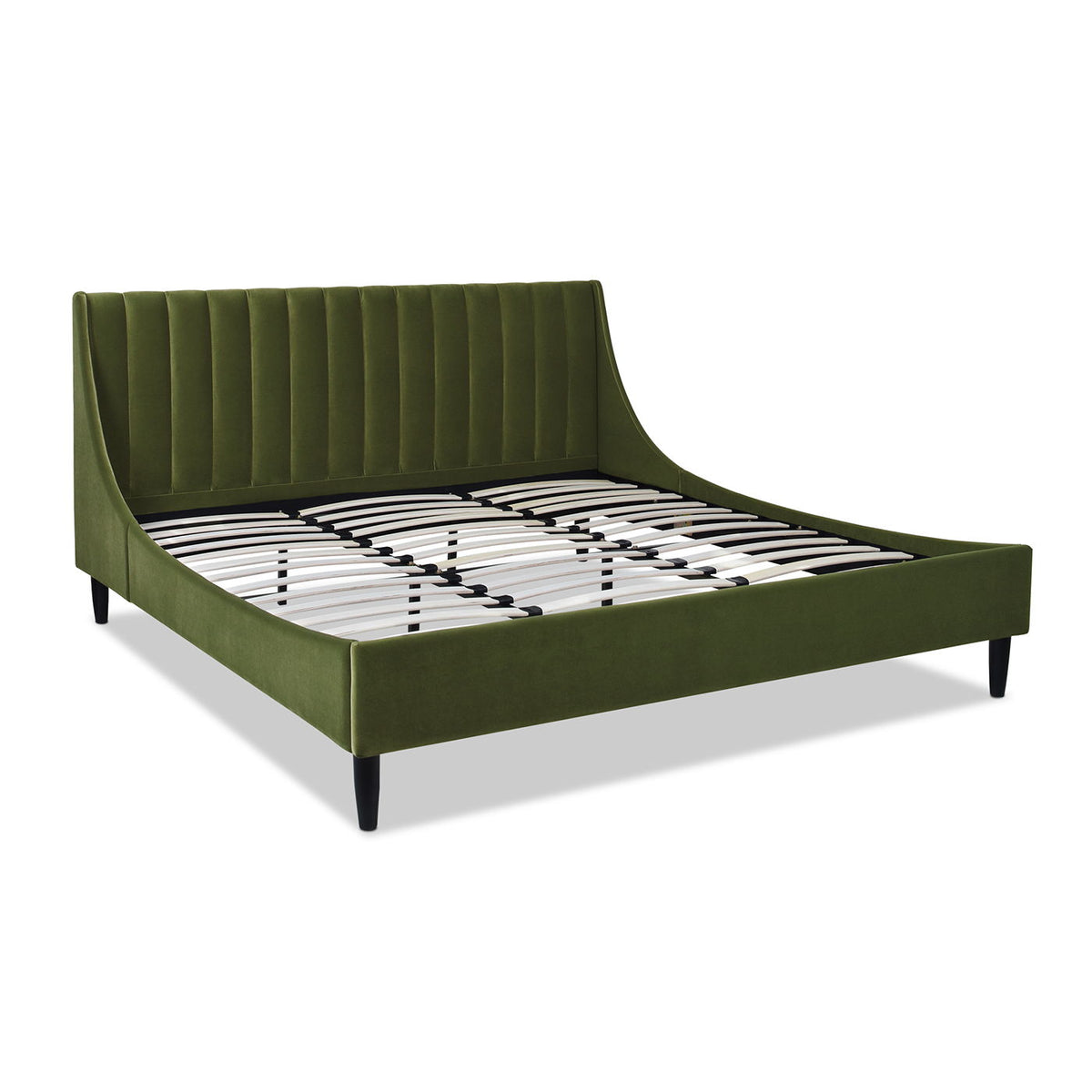Vertical Tufted Modern Headboard Platform Bed Set with Upholstered Finish - Multiple Colors