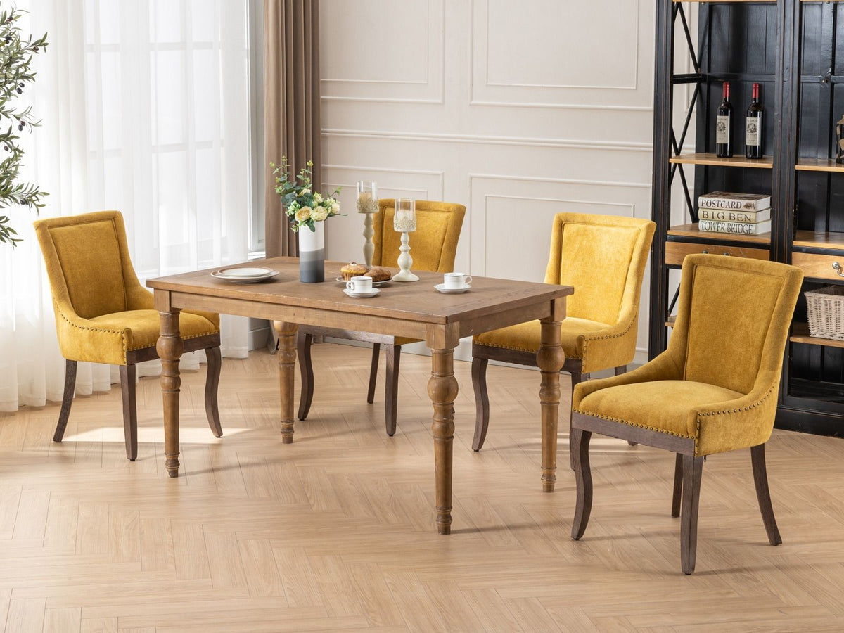 Ultra Side Dining Chair Set with Solid Wood Legs - Multiple Colors