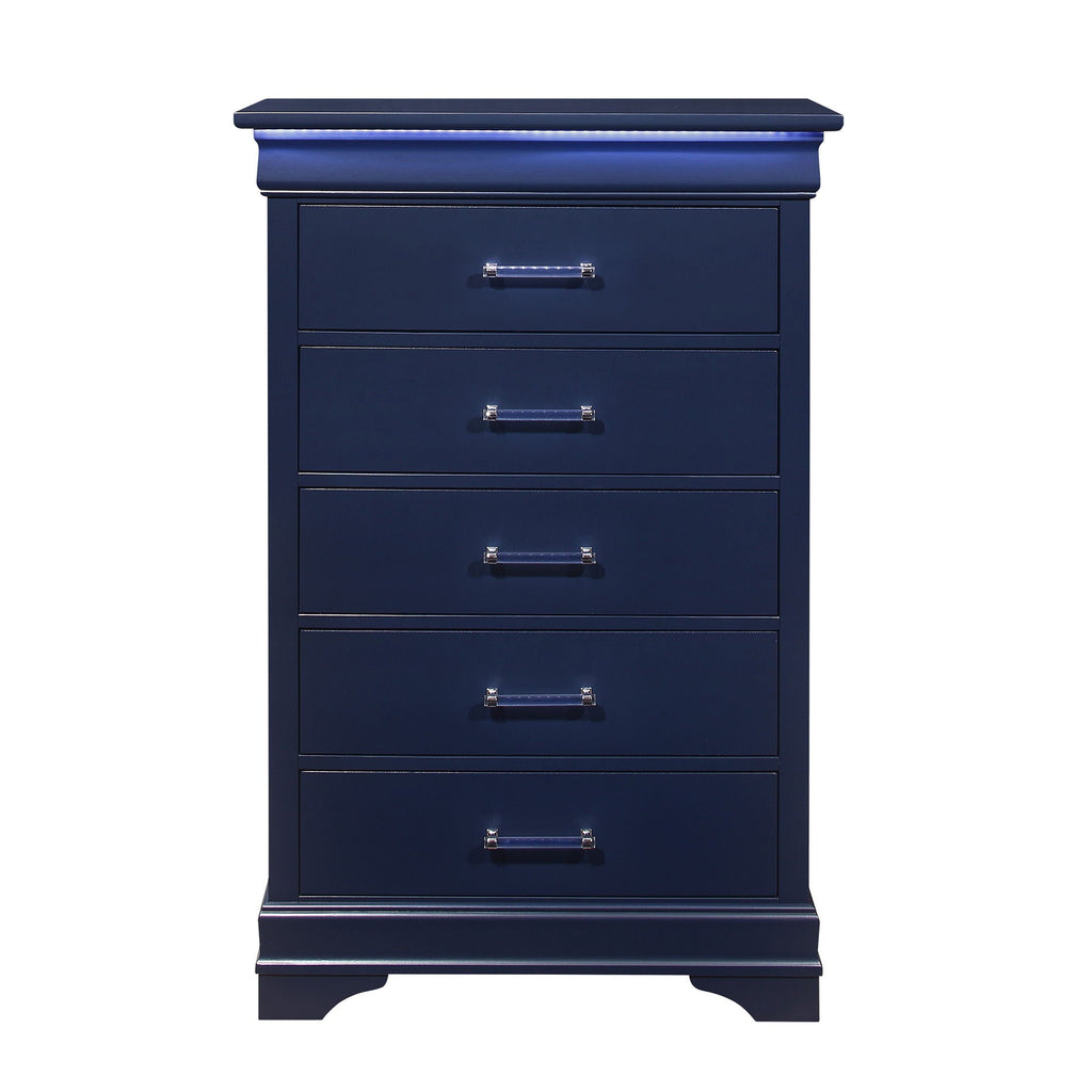 Charlston Accent Chest with LED Lighting – White or Blue