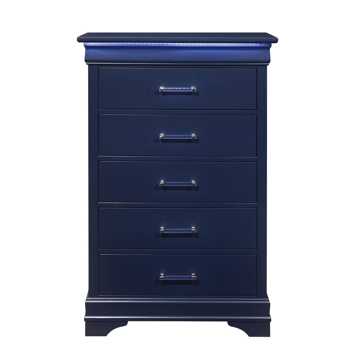 Charlston Accent Chest with LED Lighting – White or Blue