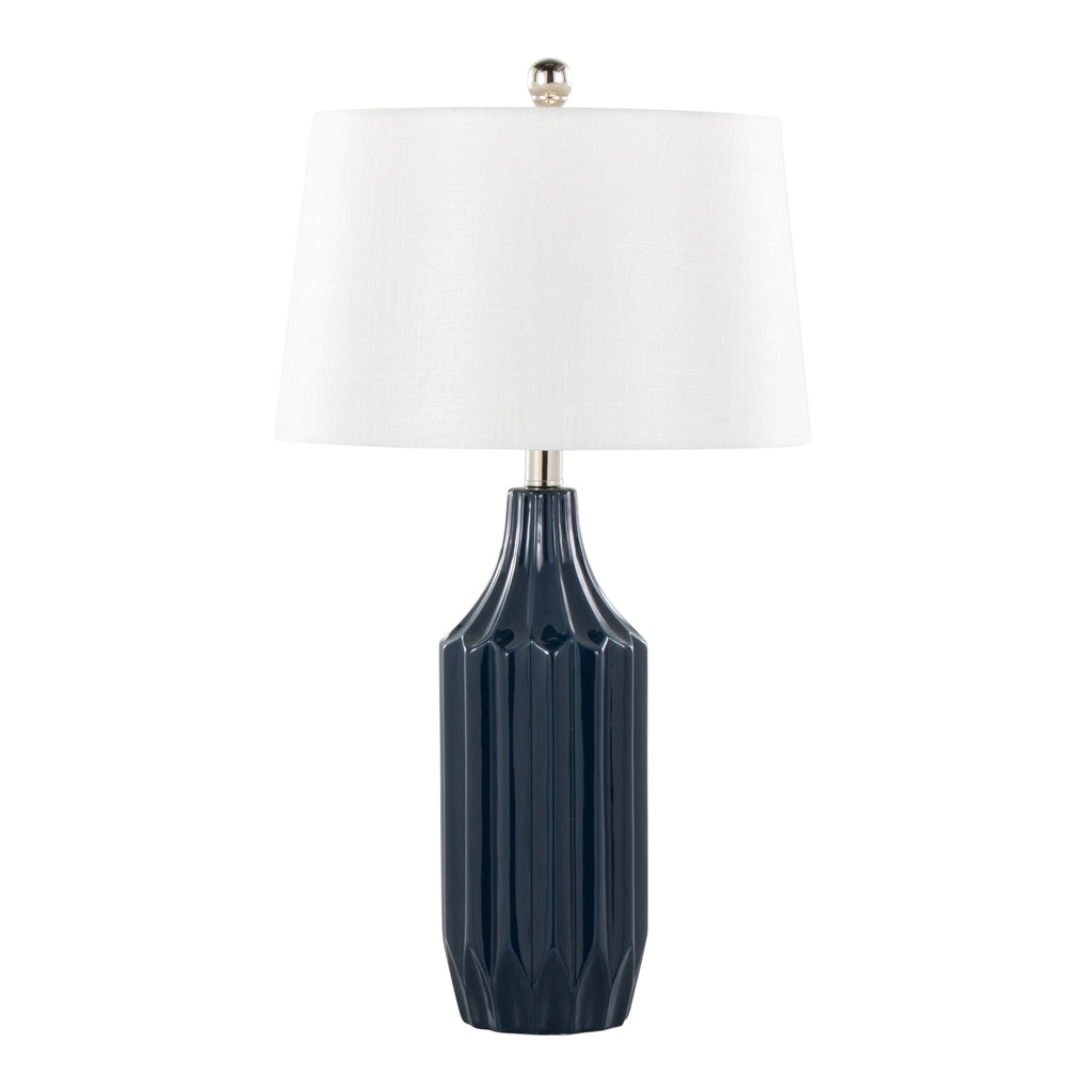 Contemporary Table Lamp with Ceramic Base - Blue