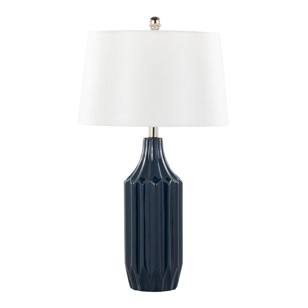Contemporary Table Lamp with Ceramic Base - Blue