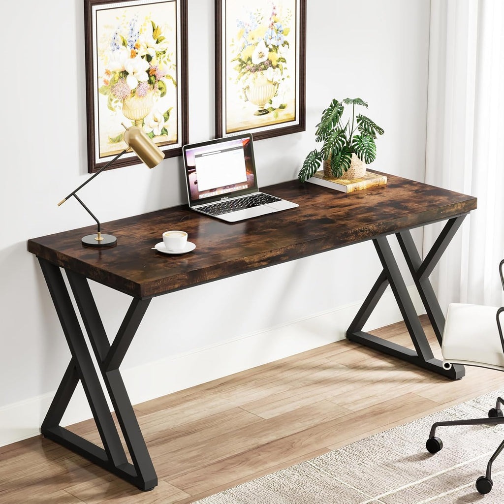 Writing Desk With Z-Shaped Legs - 55" Desktop, Steel Frame
