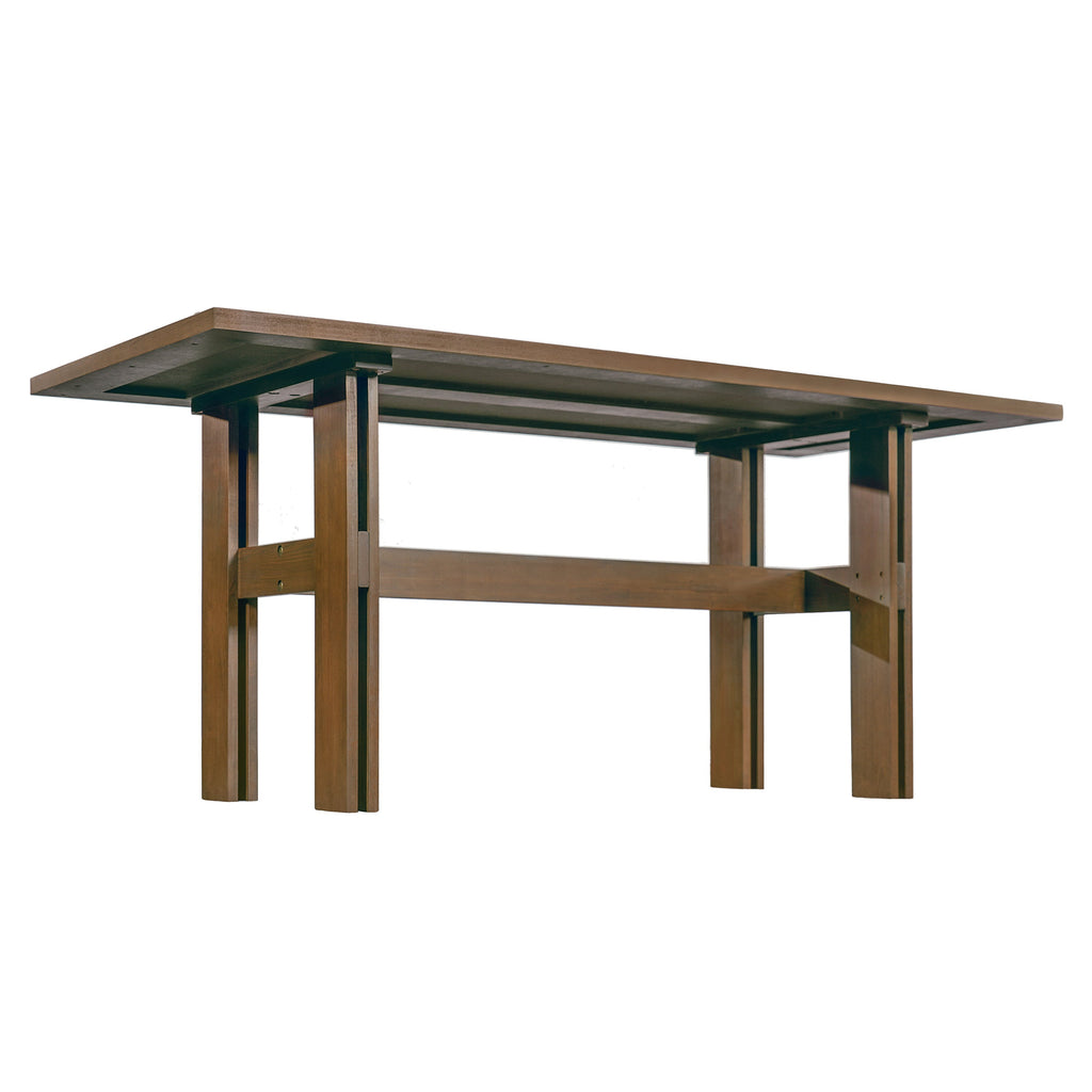 Modern Wooden Dining Table with Pedestal Base - Wood Finish