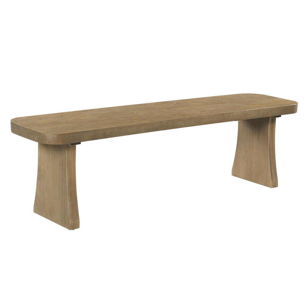 Pine Indoor Dining Bench with Solid Wood Construction - Natural