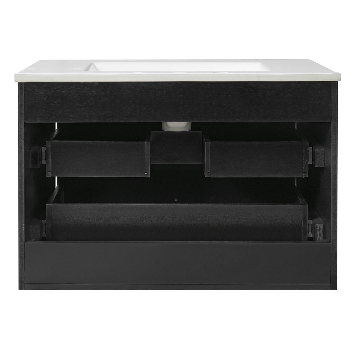 Floating Bathroom Vanity with Soft Close Drawer Slides – White or Black