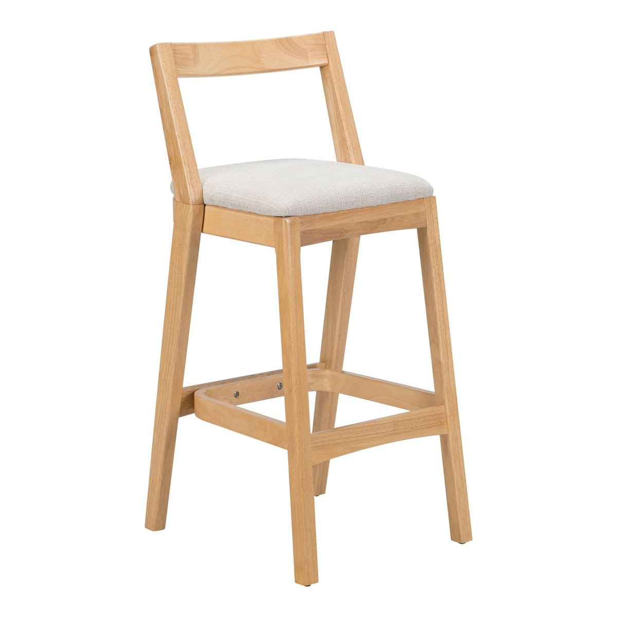Jasper Indoor Barstool Set of 2 with Durable Rubberwood Seating - Dark Brown or Light Brown