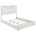 Pierce Panel Bed with LED Headboard - High Gloss Finish - White or Dark Gray