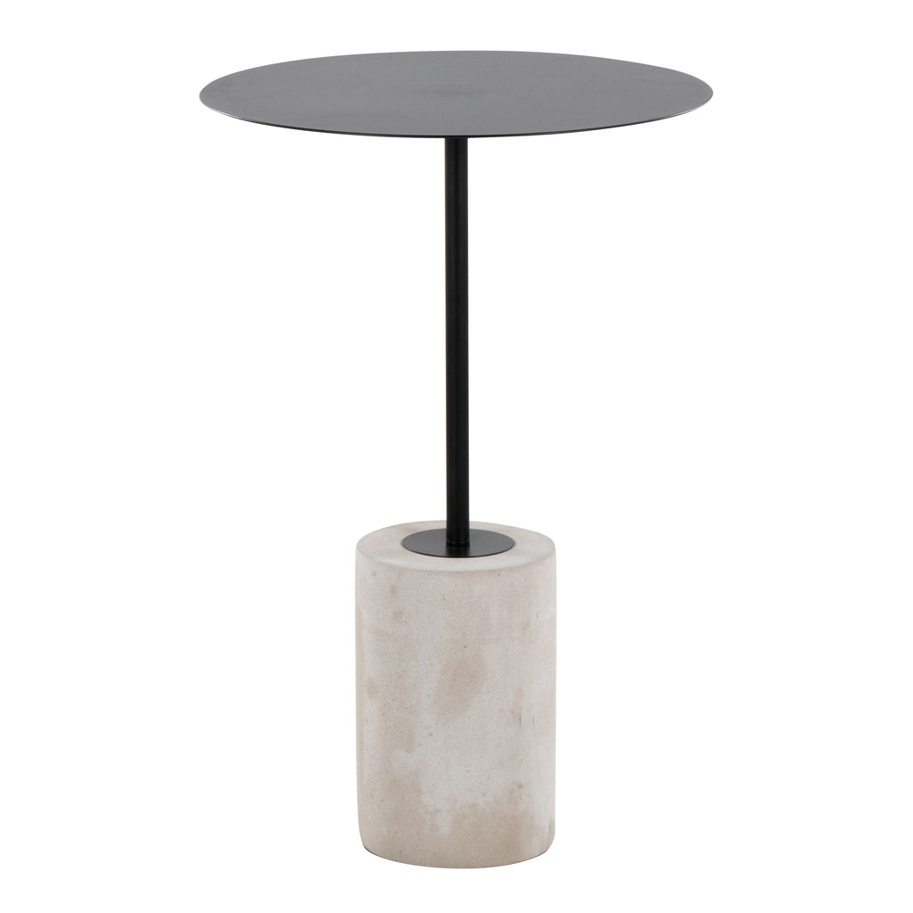 Contemporary Side Table with Concrete Base - Pearl Silver or Black