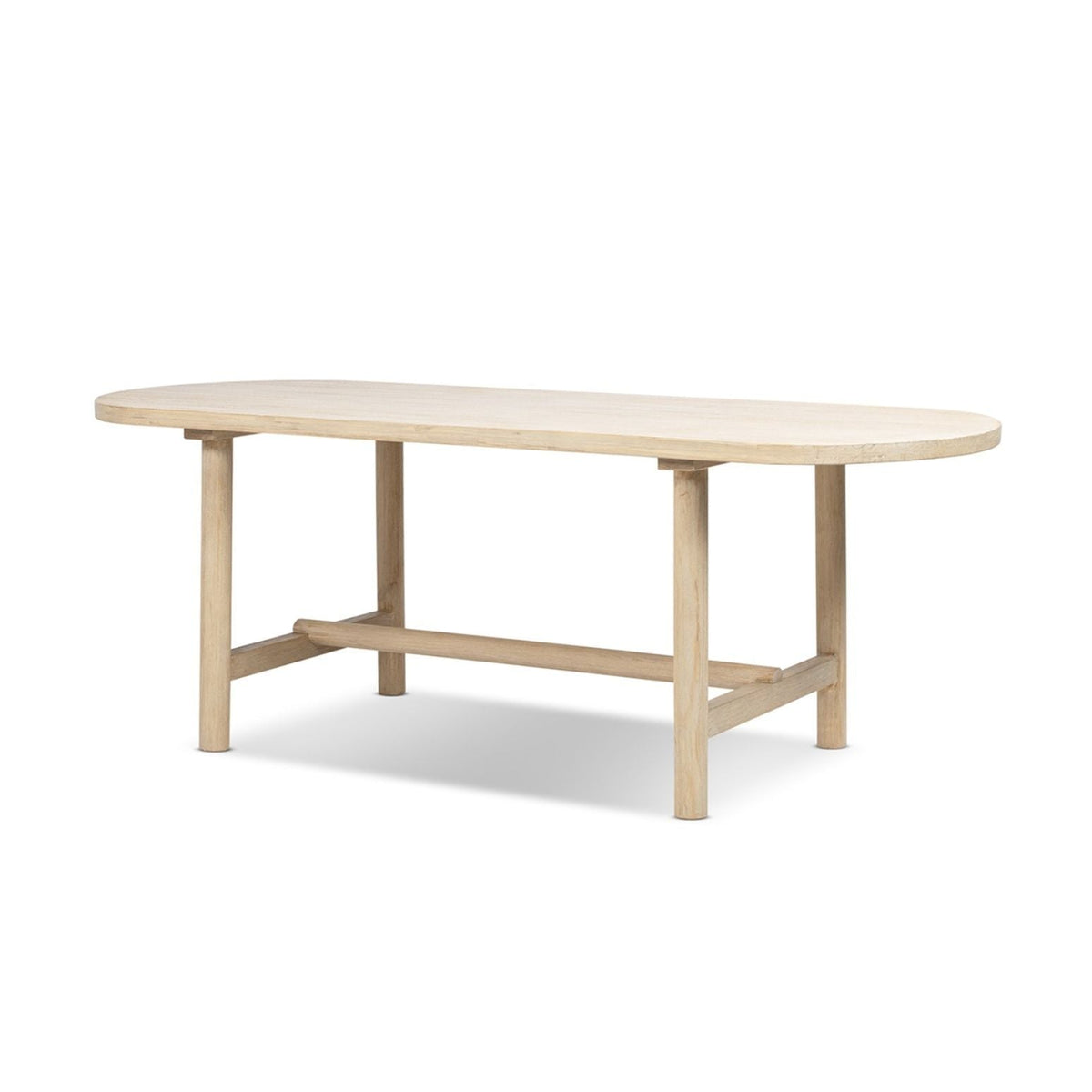 8-Seat Oval Dining Table with Reclaimed Pine - Natural