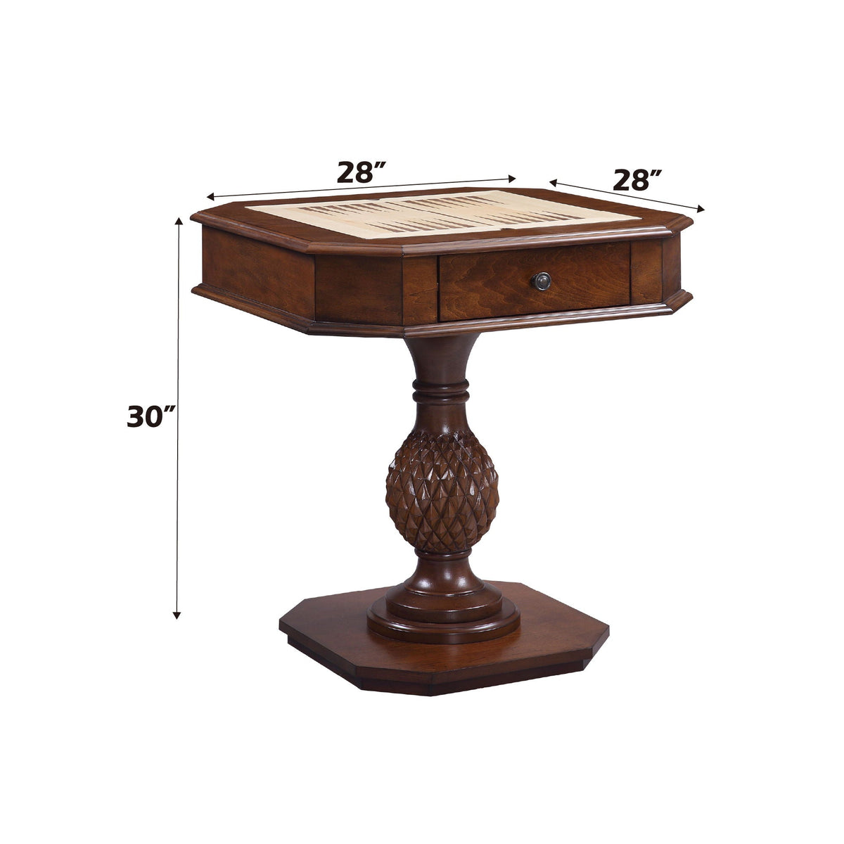 Cherry Wood Reversible Game Table with Storage Drawers - Bishop