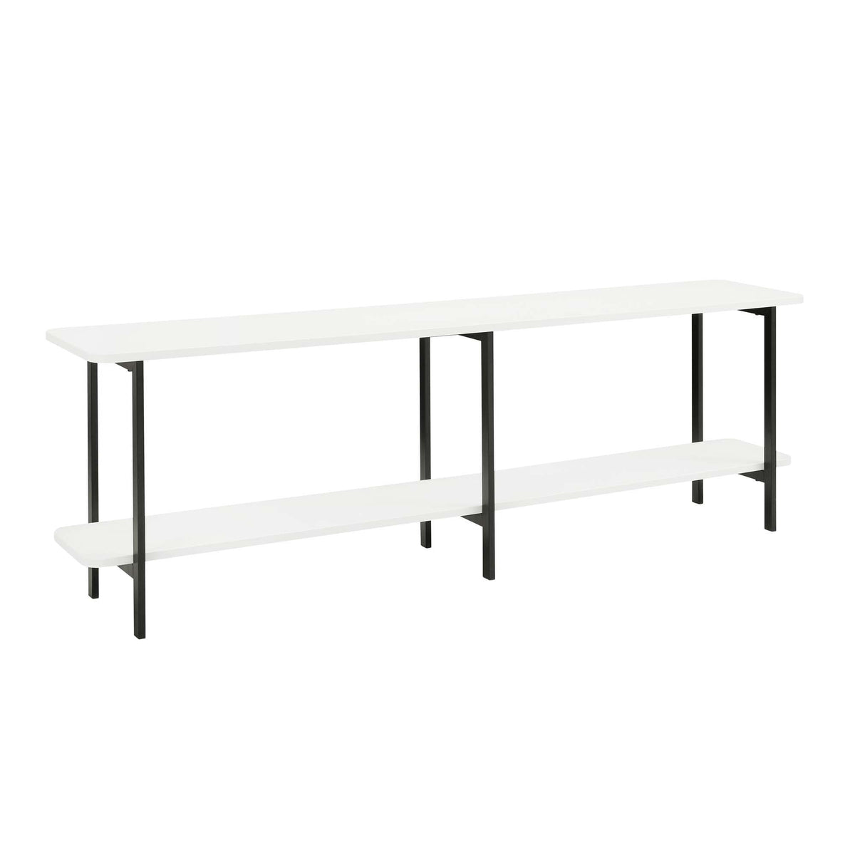 Celine 2 Shelf Console Table with Durable Construction - Gray, White, Black
