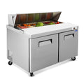 60" Commercial Refrigerators Prep Table with Butcher Block - Stainless Steel