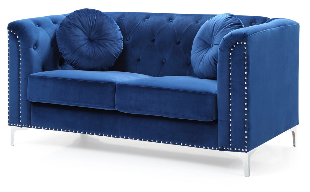 Stylish Sloped Arm Loveseat with MicroSuede Cover - Blue, Dark Gray, Red, Black