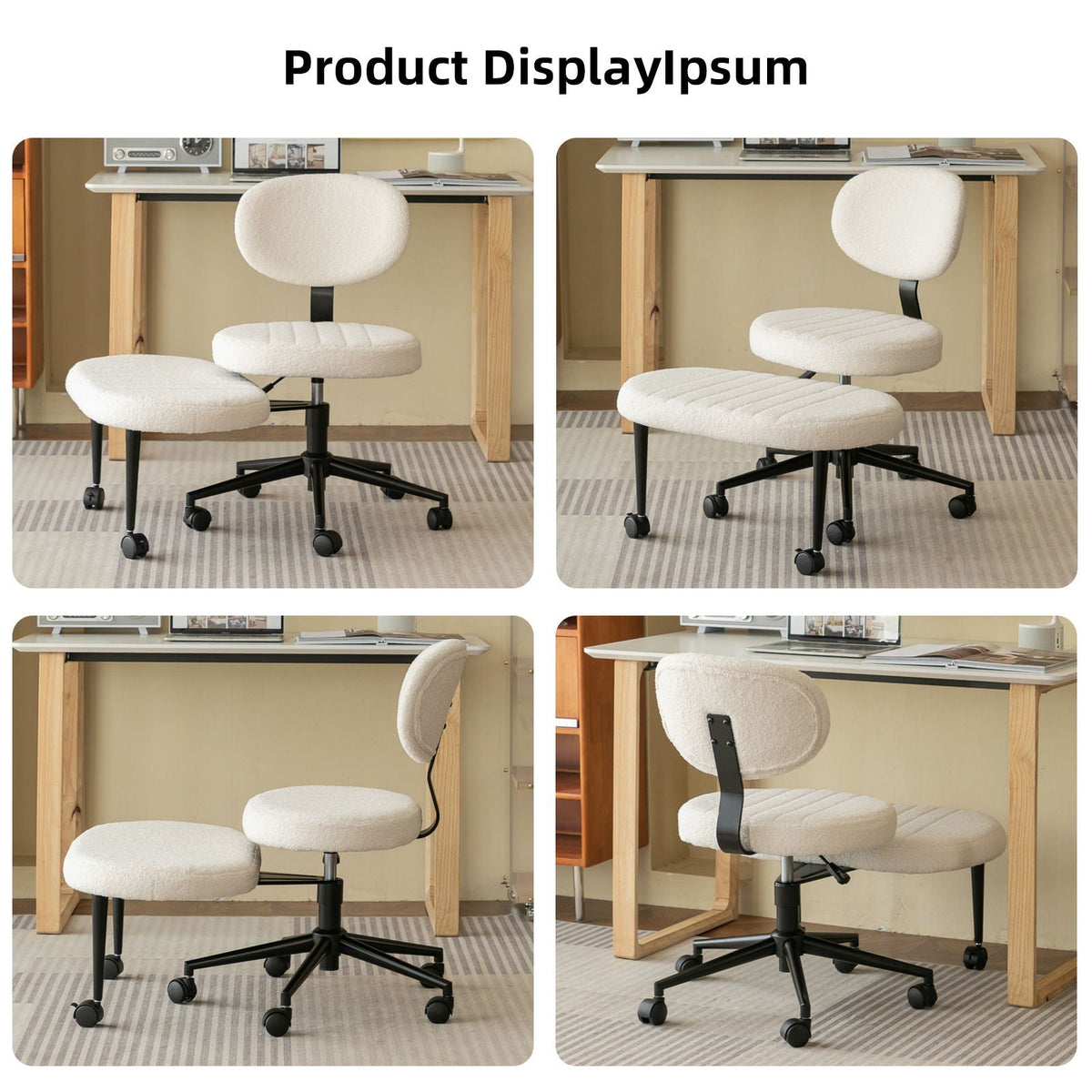 Ergonomic Cross Legged Office Chair with Back Support - Multiple Colors