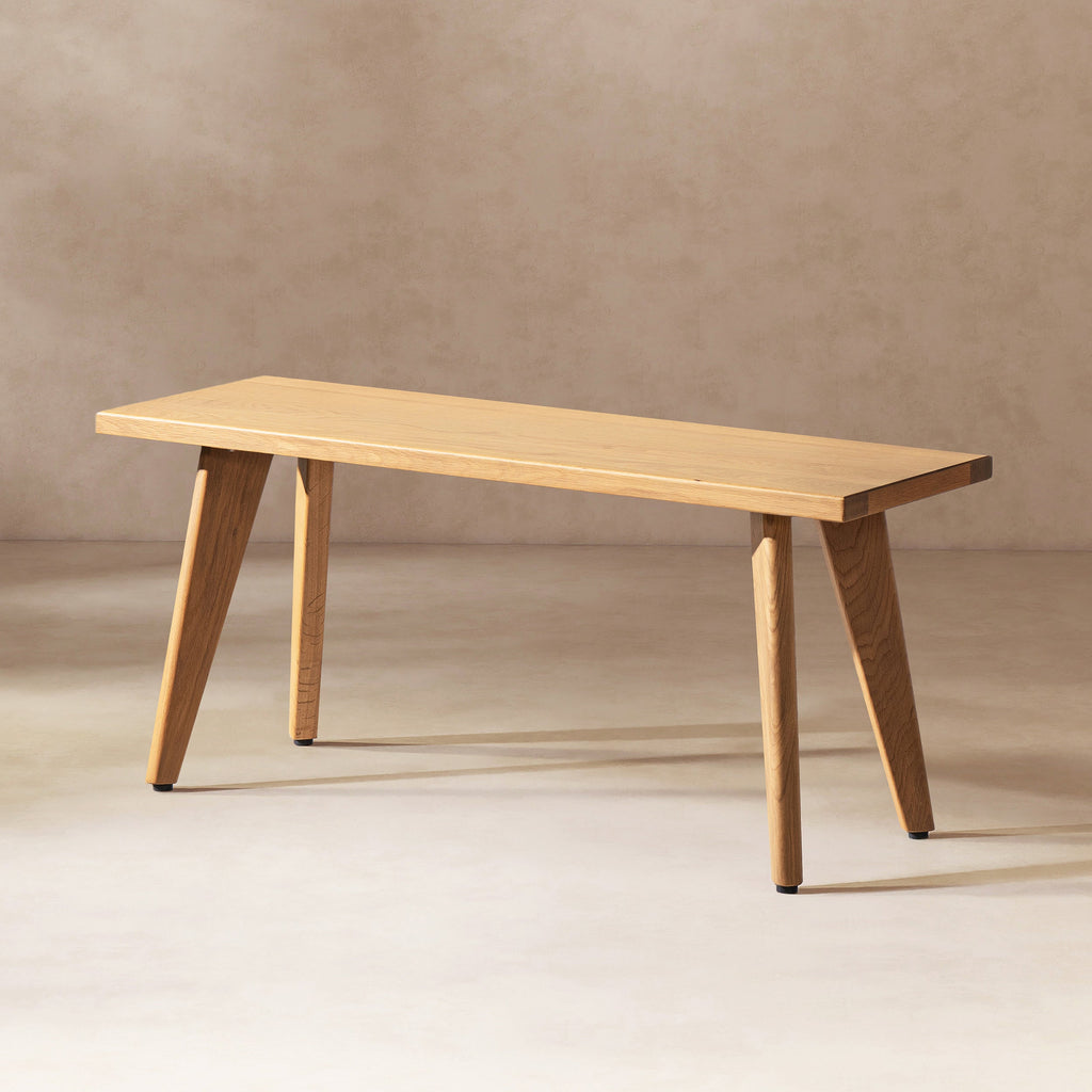Capri 41.5" Solid Bench with Tapered Legs - Brown or Dark Brown
