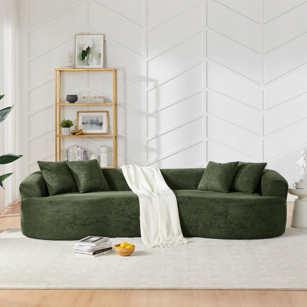 4 Seater Curved Cloud Sectional Sofa with High-Density Foam - Corduroy