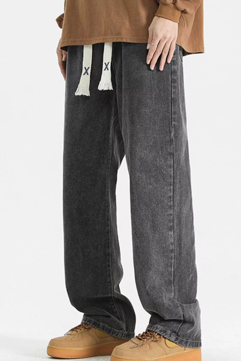 Men's Full Size Wash Loose Fit Jeans Plus Size
