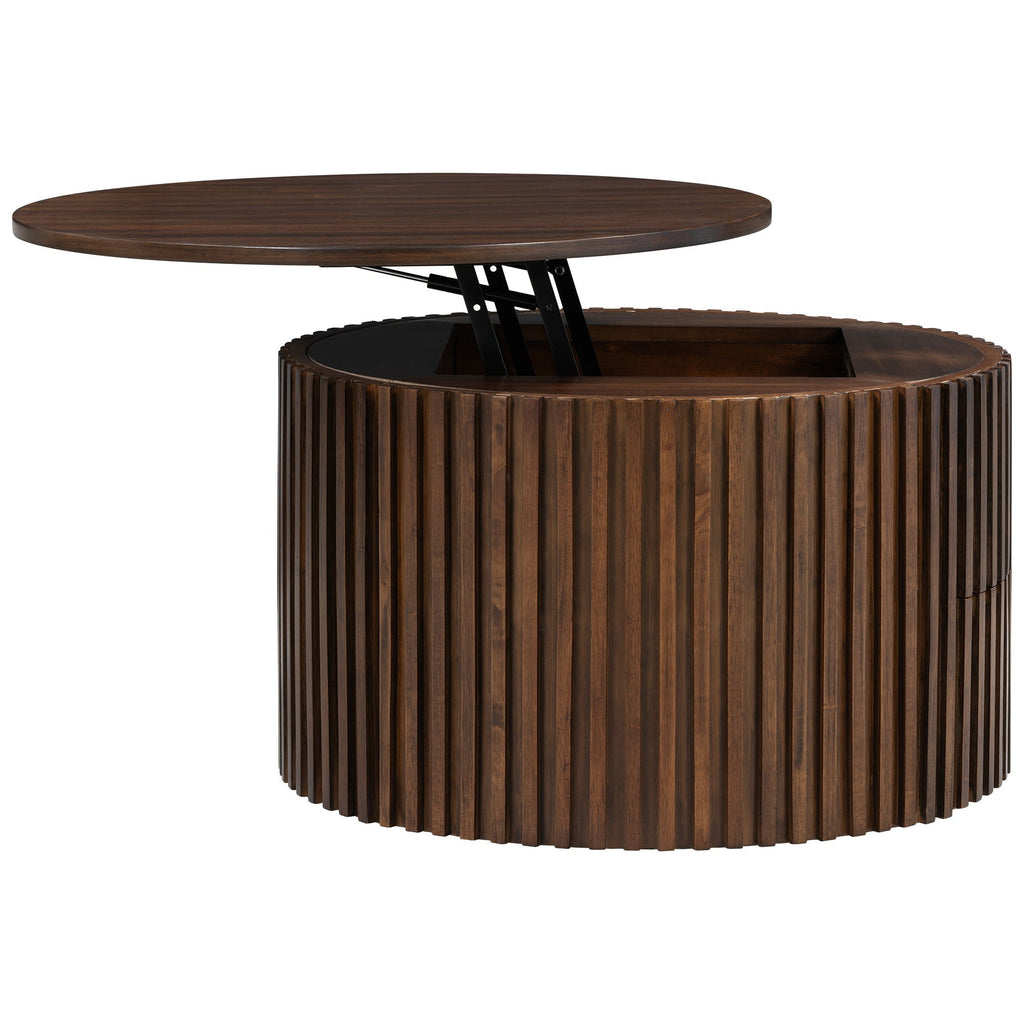 Round Lift Top Coffee Table with Hidden Storage - Multiple Colors